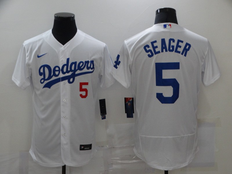 Men Los Angeles Dodgers #5 Seager White Elite Nike MLB Jerseys->los angeles dodgers->MLB Jersey